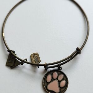 Charmed Pet Paw Print Bracelet - Pink and Bronze
